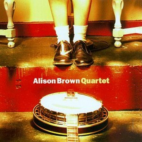 CD cover featuring a banjo and a person's feet on a red step.