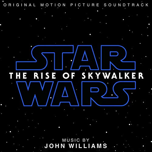"Star Wars: The Rise of Skywalker soundtrack cover with black background and white stars."