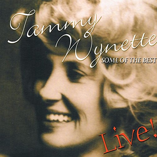 "CD cover with sepia-toned image of Tammy Wynette and 'Live!' in red text."