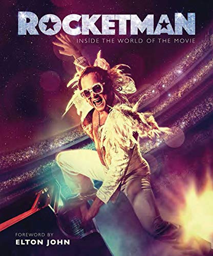 "Book cover featuring a man in a white costume, mid-performance, with 'Rocketman' title."