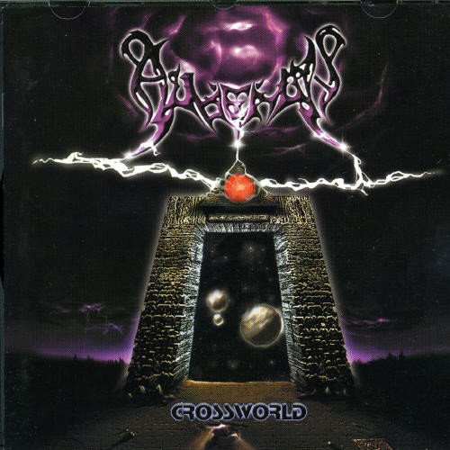 The image is a CD cover featuring a stone structure with a red orb and lightning.