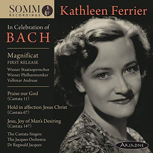 CD cover featuring a black-and-white portrait of Kathleen Ferrier against a black background.