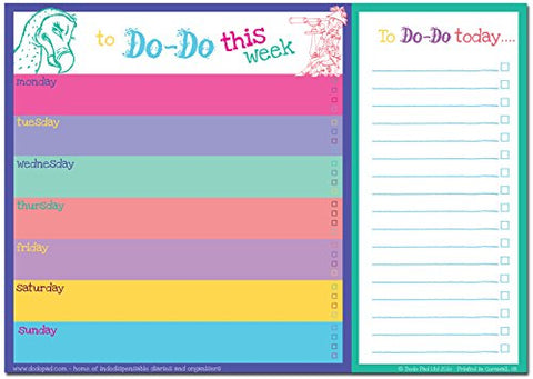 Dodo Daily to Do List Notepad (A4) Bright: 52 Sheets for Daily /Weekly to Do Lists and Notes, Perforated Between the Lists Sections So That Completed Daily Tasks Can be Torn off and Refreshed (TDLB)