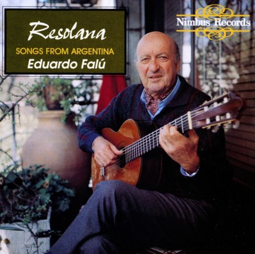 Album cover featuring Eduardo Falu holding a guitar, outdoors with plants.
