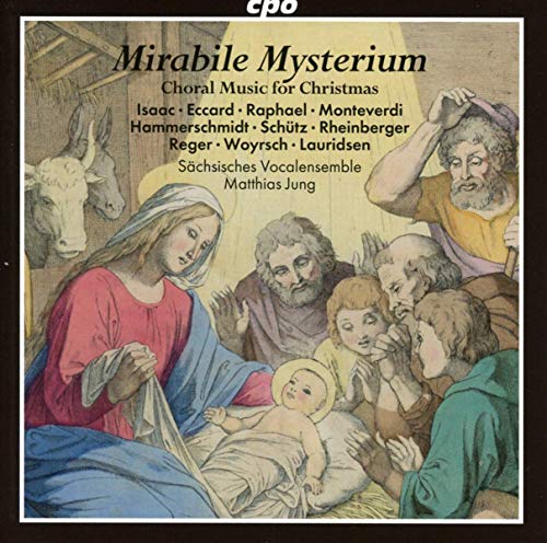 A CD cover featuring a nativity scene illustration with text overlay.