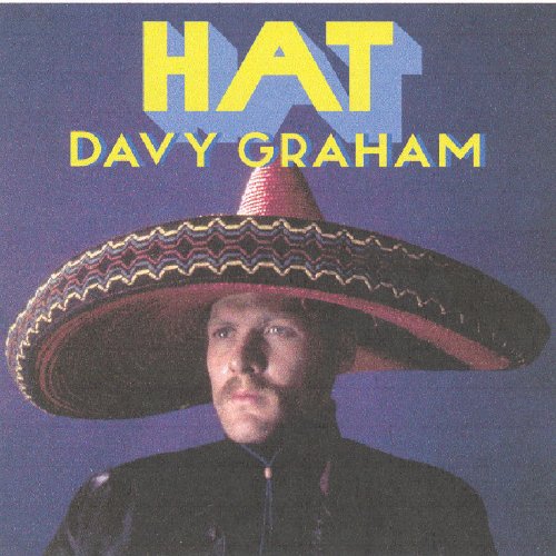 "CD cover featuring a man wearing a large red sombrero, purple background."