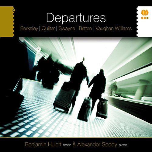 Compact disc titled "Departures" by Hulett Benjamin, packaged in a CD case with artwork.