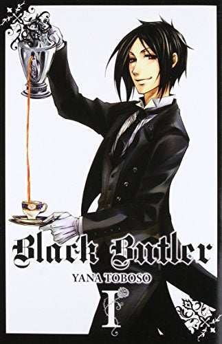 Manga cover featuring a black-haired man in a suit holding a tea set.