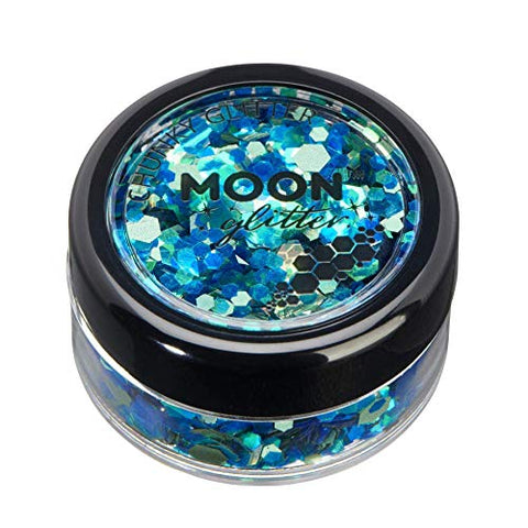 Mystic Chunky Glitter by Moon Glitter - Atlantis - Cosmetic Festival Makeup Glitter for Face, Body, Nails, Hair, Lips - 3g