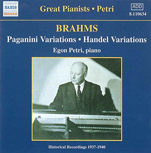 Egon Petri - Brahms-Paganini Variations; Handel Variations; Rhapsodies Opp.79 & 119 [CD]