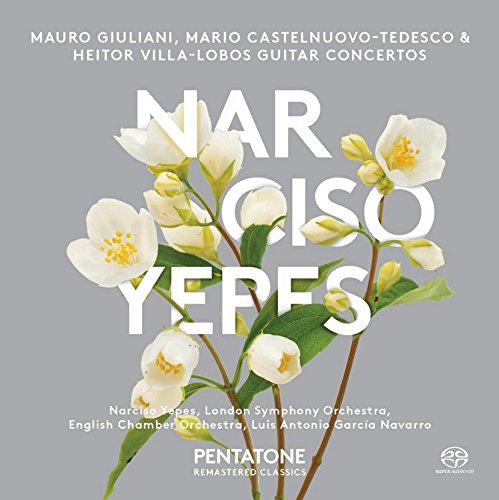 "Album cover with white flowers and text on a gray background."