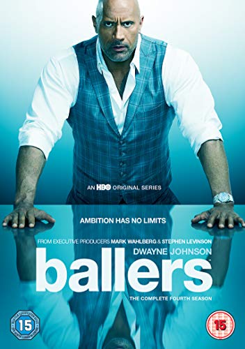 "Image of Ballers Season 4 DVD cover featuring Dwayne Johnson against a blue background."