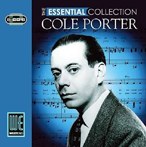 "CD cover with a black-and-white portrait of Cole Porter against a blue musical background."
