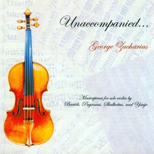 "CD cover featuring a violin and sheet music background with artist and title text."