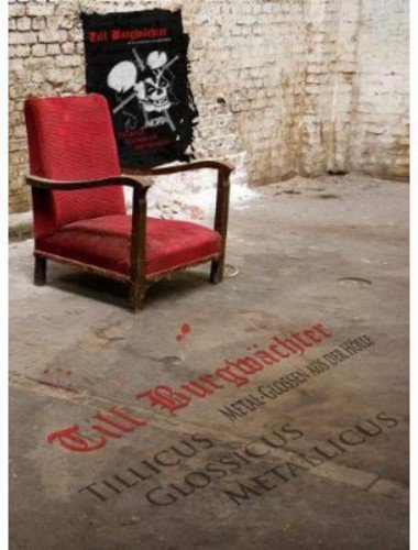Red armchair in a grimy room with a black poster and skull design.
