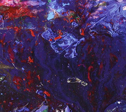The image is an abstract painting with red, blue, and white colors. For accessibility purposes, a suitable alt text could be: "Abstract painting with red, blue, and white colors."