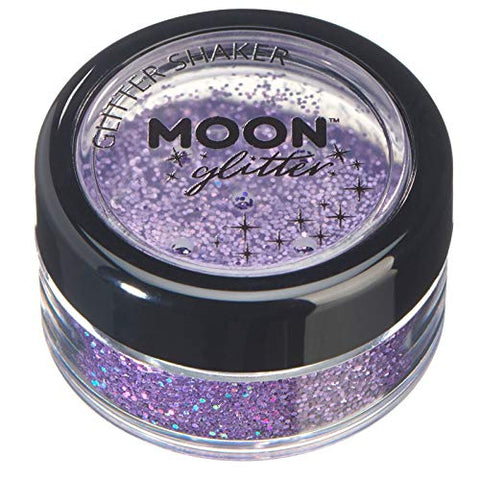 Holographic Glitter Shakers by Moon Glitter - Purple - Cosmetic Festival Makeup Glitter for Face, Body, Nails, Hair, Lips - 5g