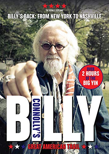 "Billy Connolly DVD cover featuring a man with white hair and beard, pointing."