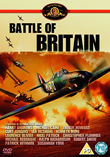 DVD cover for "Battle of Britain" showing planes in flight amidst smoke and flames.