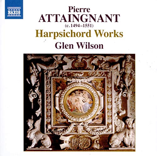 "CD cover with ornate, carved frame featuring a Renaissance-style painting and mythical creatures."