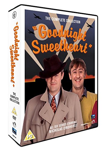 DVD case for "Goodnight Sweetheart" featuring two men against a plane silhouette background.