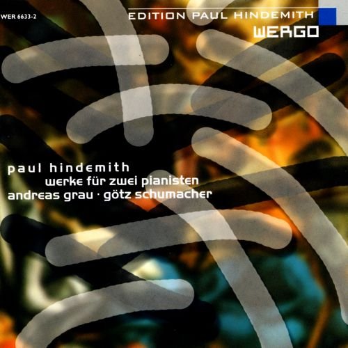 CD cover with piano keys and text "paul hindemith werke für zwei pianisten".