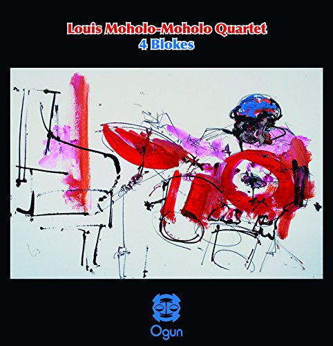 Album cover with abstract drawing of a drummer on a black background.