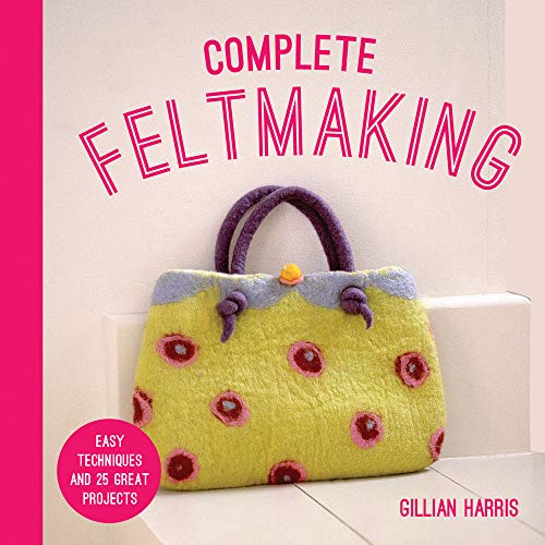 "Book cover featuring a colorful felt handbag with a white background and pink accents."