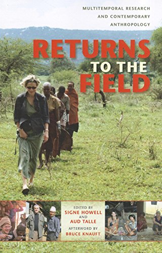 "Book cover with a woman walking through a field followed by a group of people."