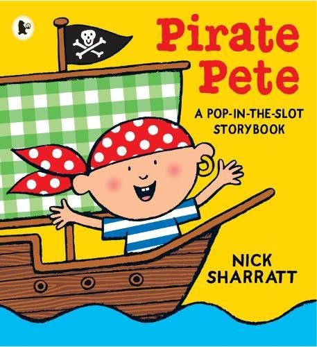 "Pirate Pete" children's book cover featuring a cartoon pirate boy on a wooden ship.
