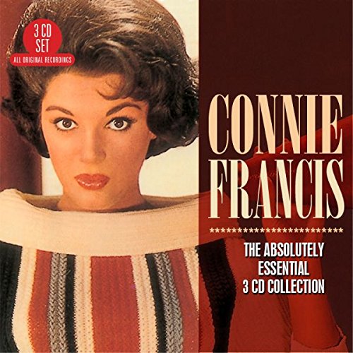 Connie Francis CD cover featuring a portrait of her in a striped sweater.