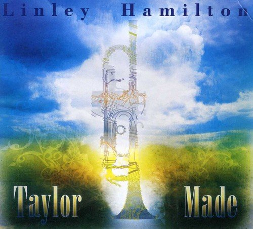 "Taylor Made" CD cover featuring a trumpet in a cloudy, blue and yellow background.