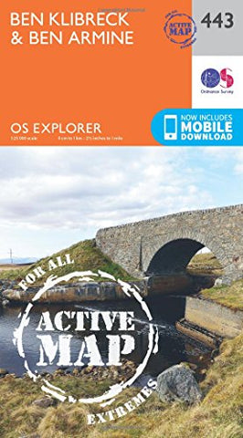 OS Explorer Map Active (443) Ben Kilbreck and Ben Armine (OS Explorer Active Map)