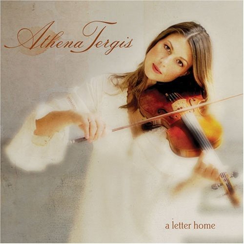 "A woman in white plays violin on the album cover."