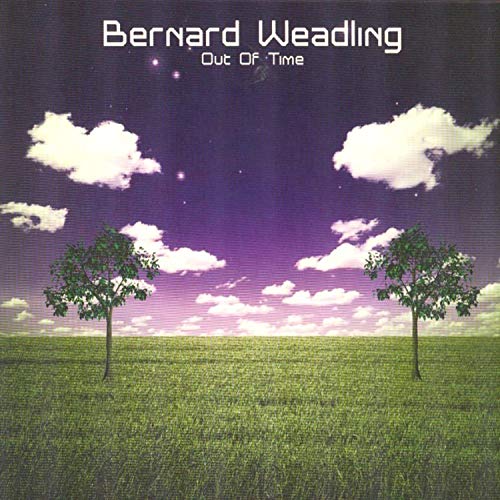"CD cover art featuring a serene landscape with trees and a purple sky."