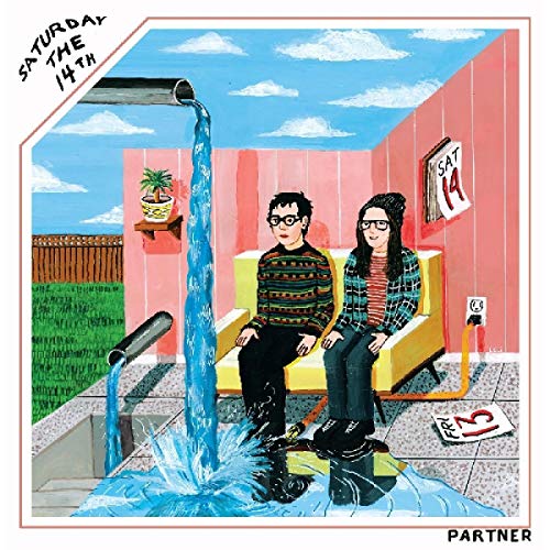 Album cover art: two people sitting on a couch being flooded with water.