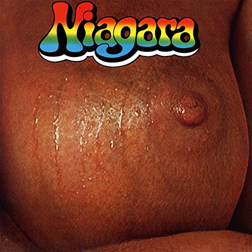 Album cover featuring a close-up of a pregnant belly with "Niagara" in rainbow text.