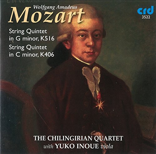 CD cover: portrait of Mozart, text listing string quintets, and performers.
