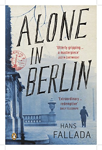 "Book cover of 'Alone in Berlin' by Hans Fallada, showing a man walking alone."