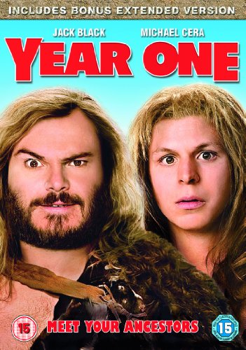 DVD cover for "Year One" featuring two men with long hair and primitive attire.