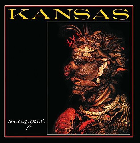 "Kansas - Masque" CD cover featuring a Native American man's profile in ornate headdress.