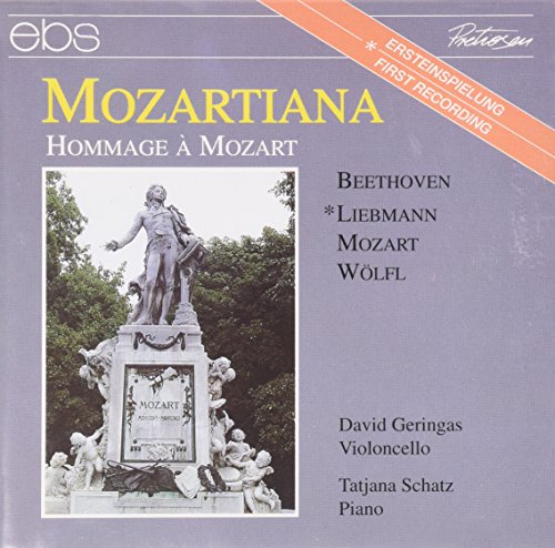 A CD cover featuring a Mozart statue on a gray background.