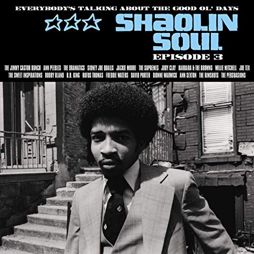 "Shaolin Soul Episode 3 vinyl album cover featuring a man on a staircase."