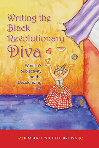 Book cover with cartoon woman in red skirt, arms raised, against yellow and blue background.