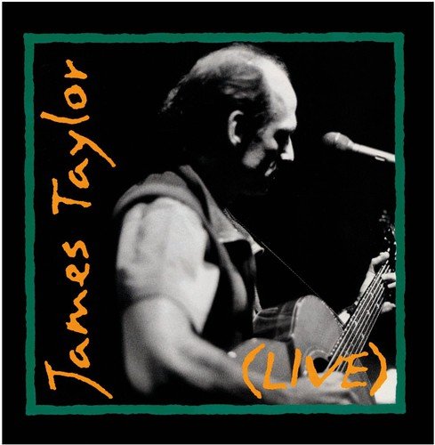 "CD cover with black and white photo of James Taylor playing guitar and singing."