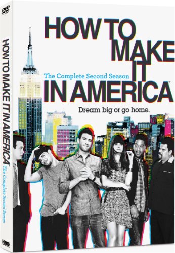 DVD cover for "How to Make it in America" with main cast and cityscape.