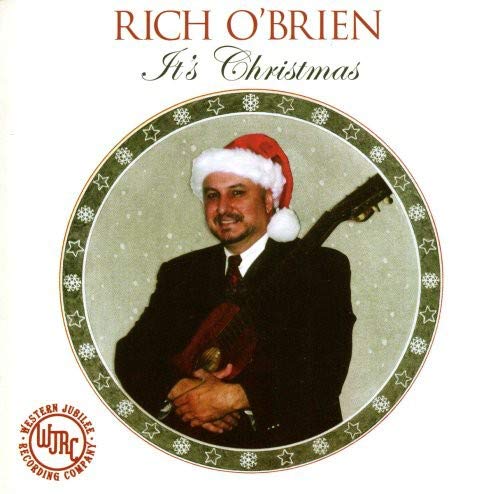 Rich O'Brien Christmas CD cover featuring a man in a Santa hat holding a guitar.