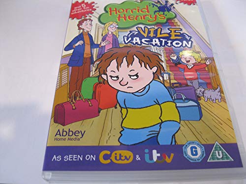 "DVD case with cartoon cover showing a boy with luggage and unhappy expression."