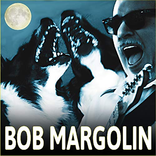 "CD cover with man howling like a wolf under a full moon."