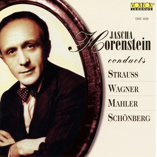 CD cover featuring Jascha Horenstein with composers' names on a beige background.